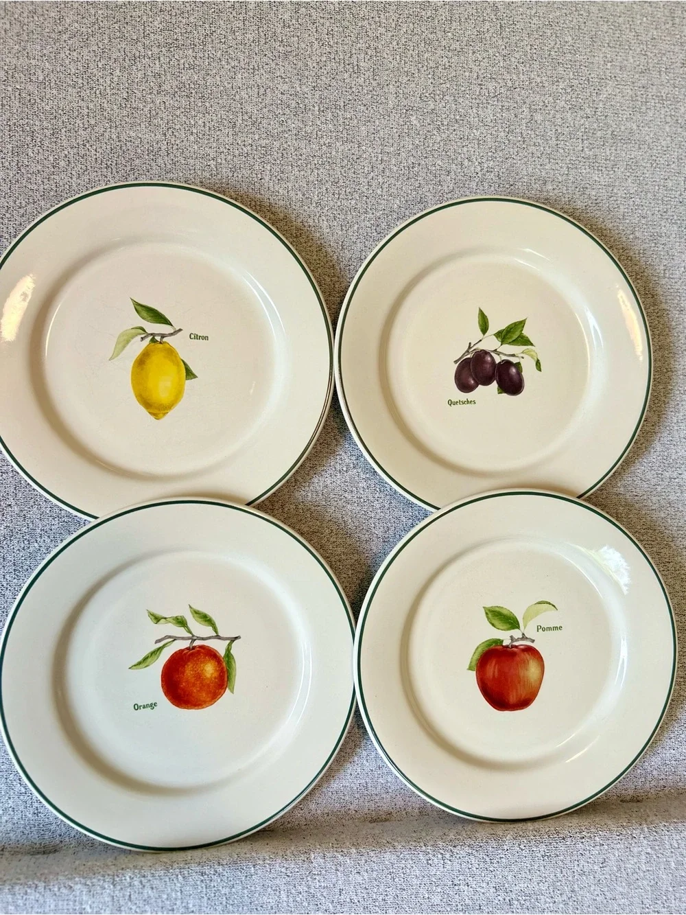 Vintage Ulster Fruit Illustration Plates - Farmhouse Wall Decor, Set of 4